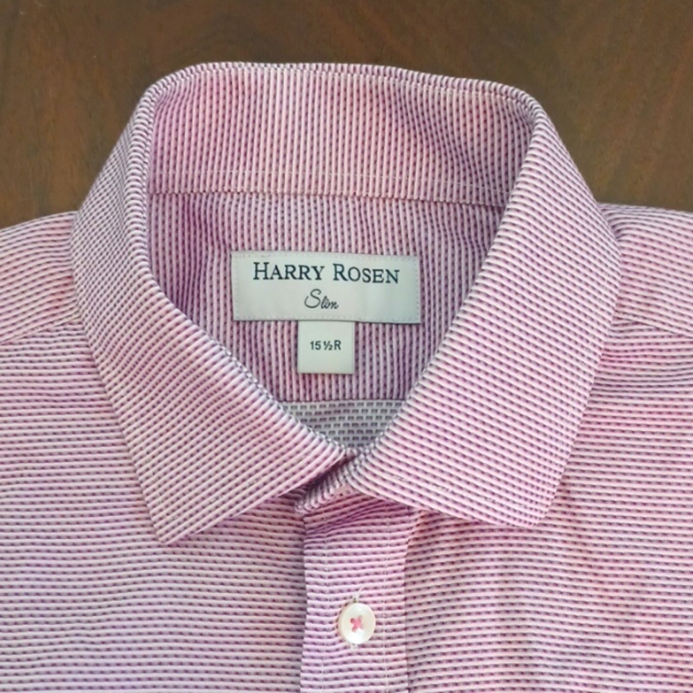 Harry Rosen Patterned  Dress Shirt Classic Button-Down 6845